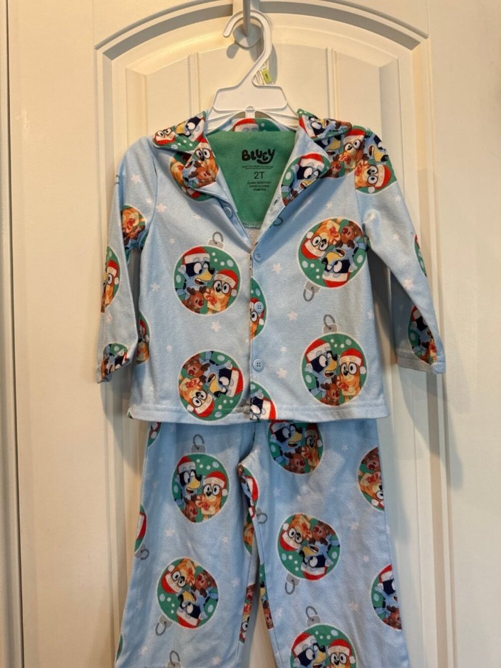 2T Bluey & Bingo holiday flannel toddler Pajamas